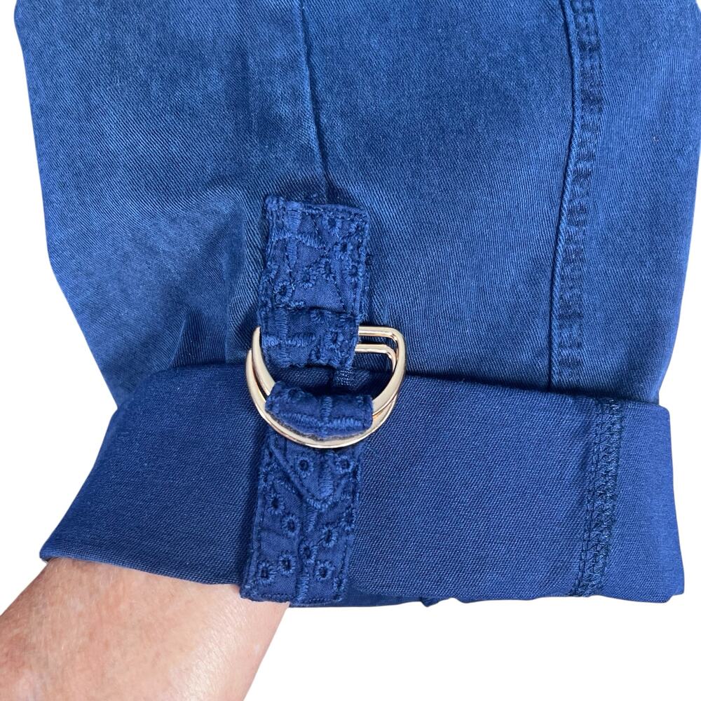 Soft Surroundings “Mira Vista Eyelet Crop Pants” in Patriot Blue Size Small NWT - Picture 7 of 15